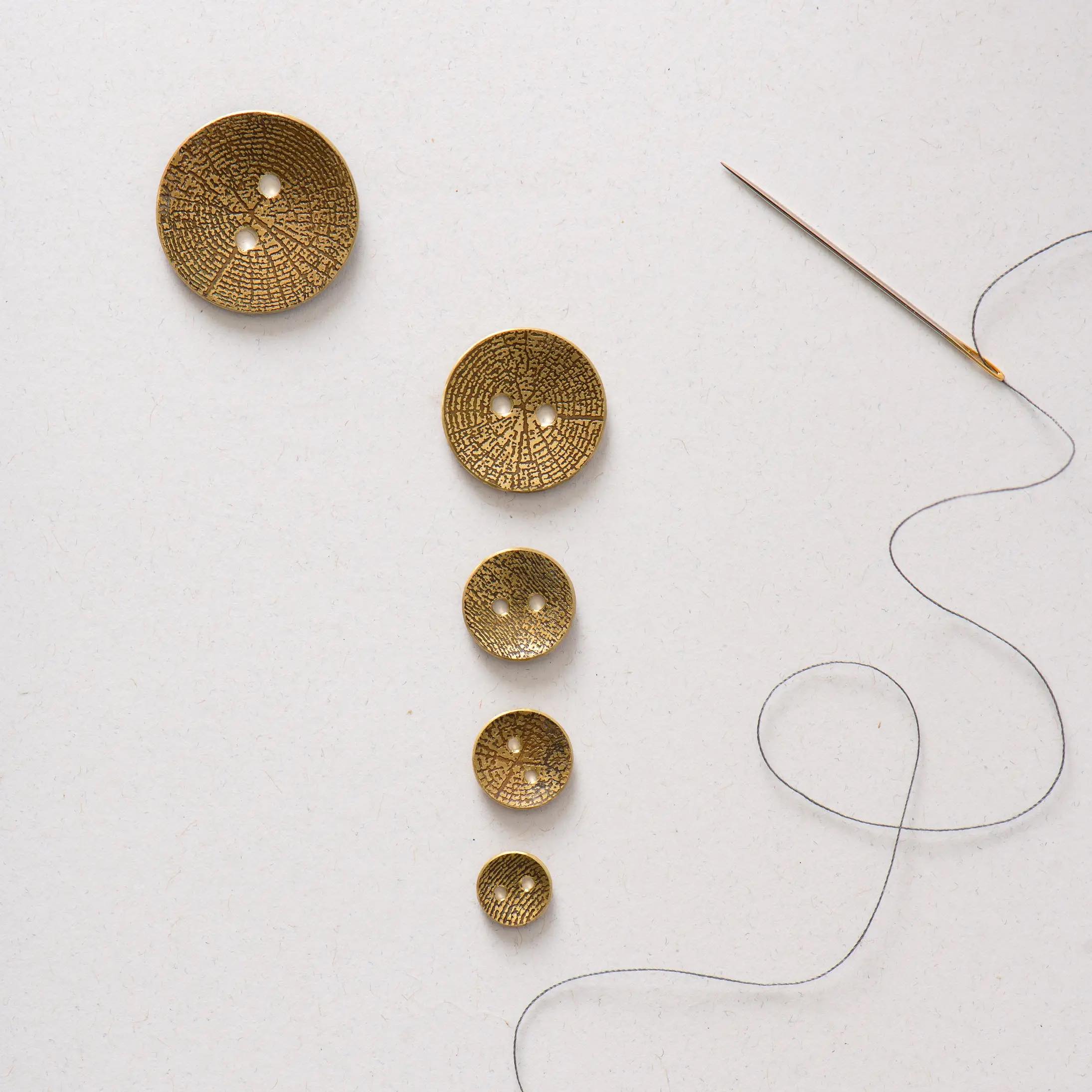Woodgrain Brass Buttons