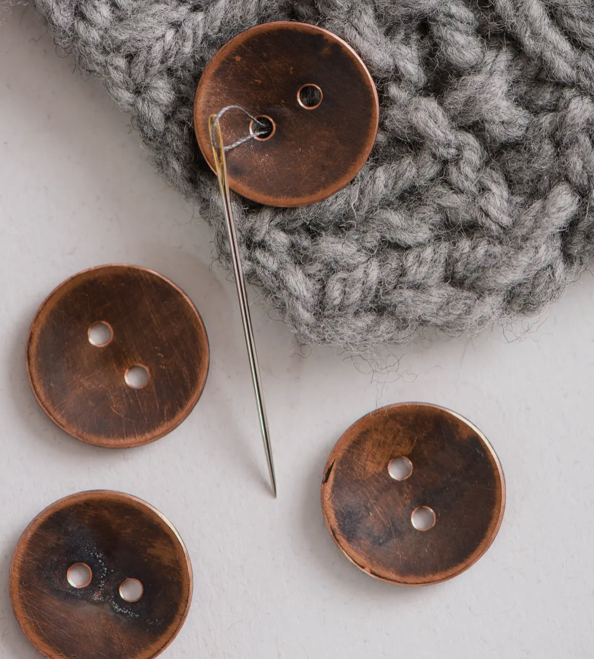 Copper buttons