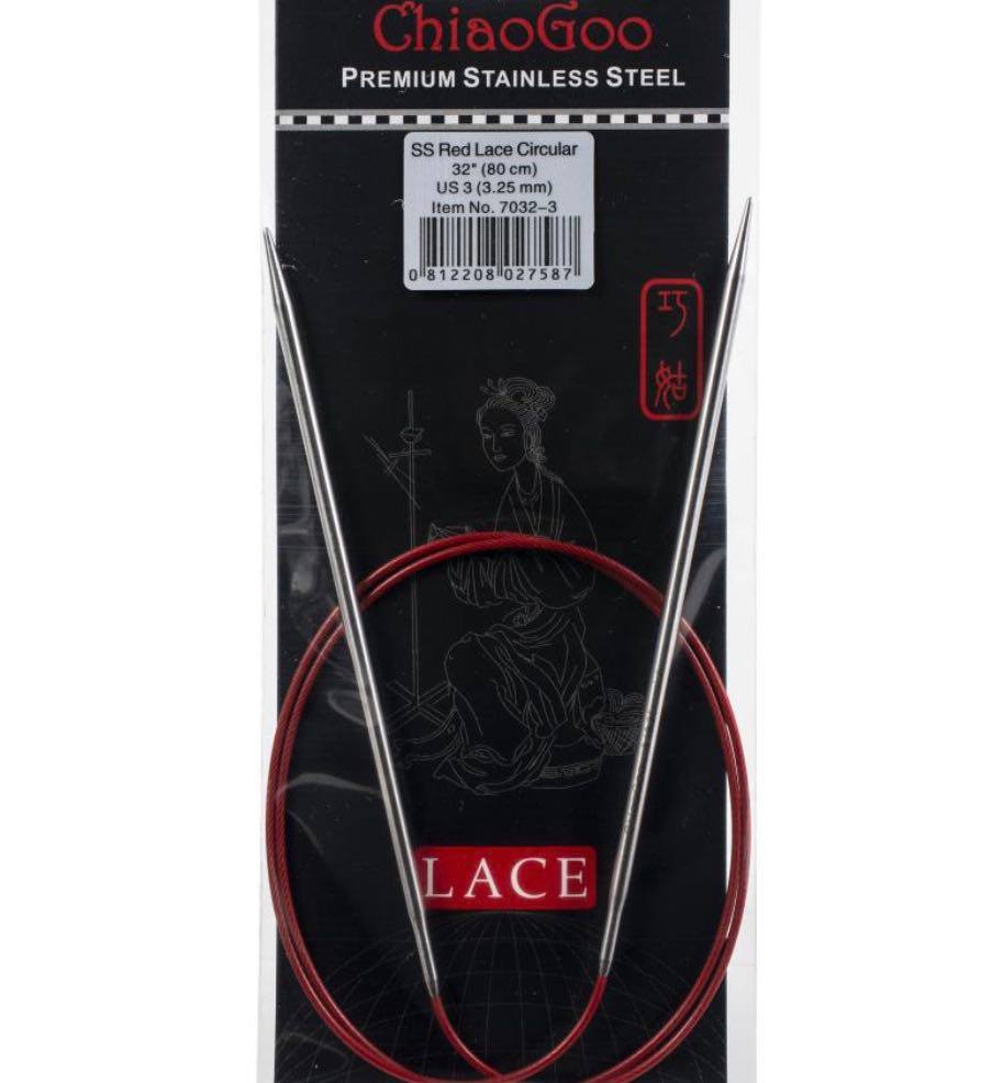 ChiaoGoo TWIST Red Lace Circular Knitting Needles 32"
