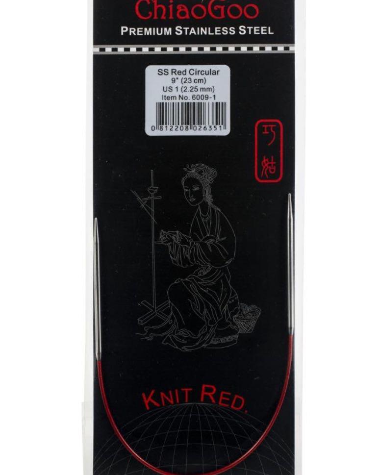 ChiaoGoo Red Circular Knitting Needles 9"