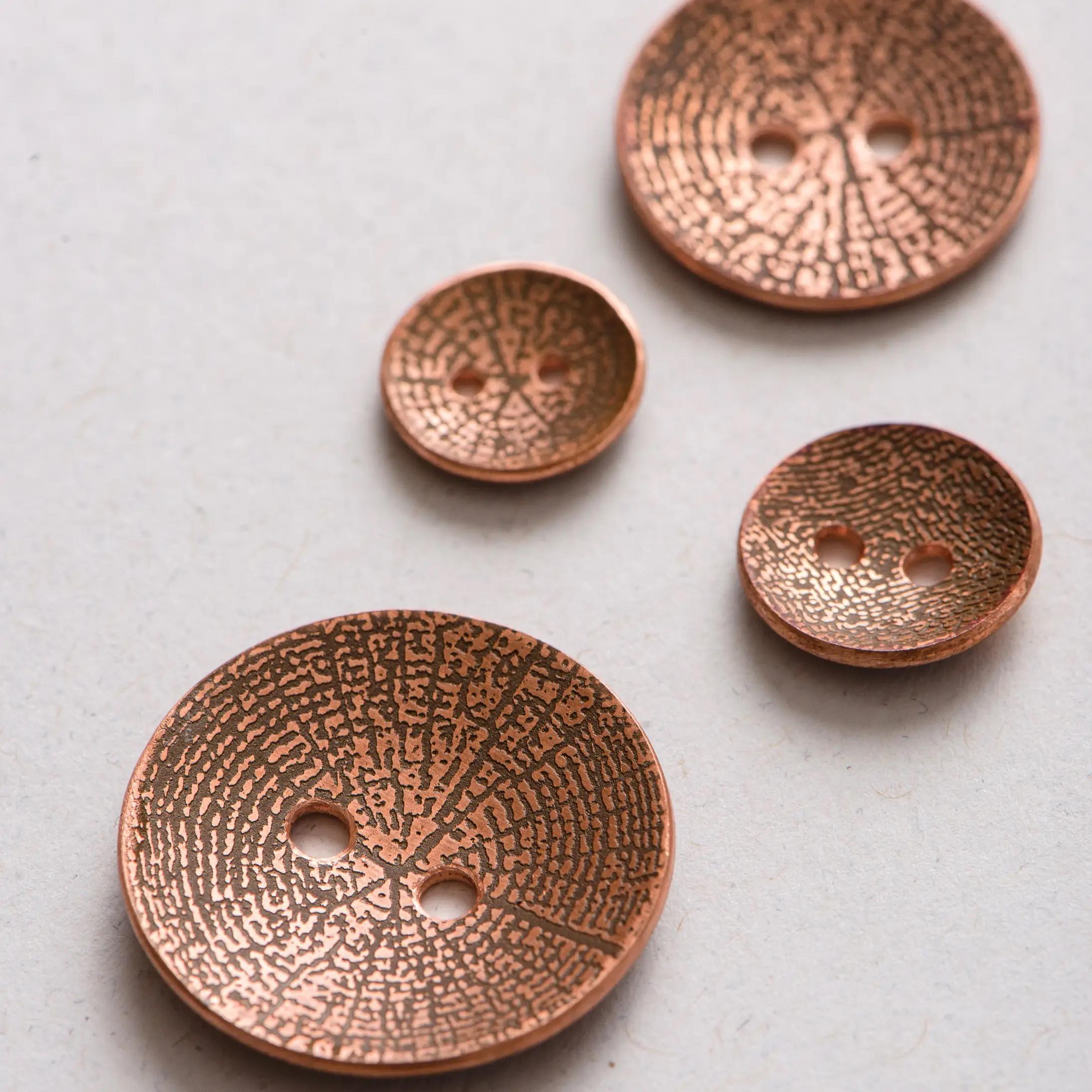 Woodgrain Copper Buttons