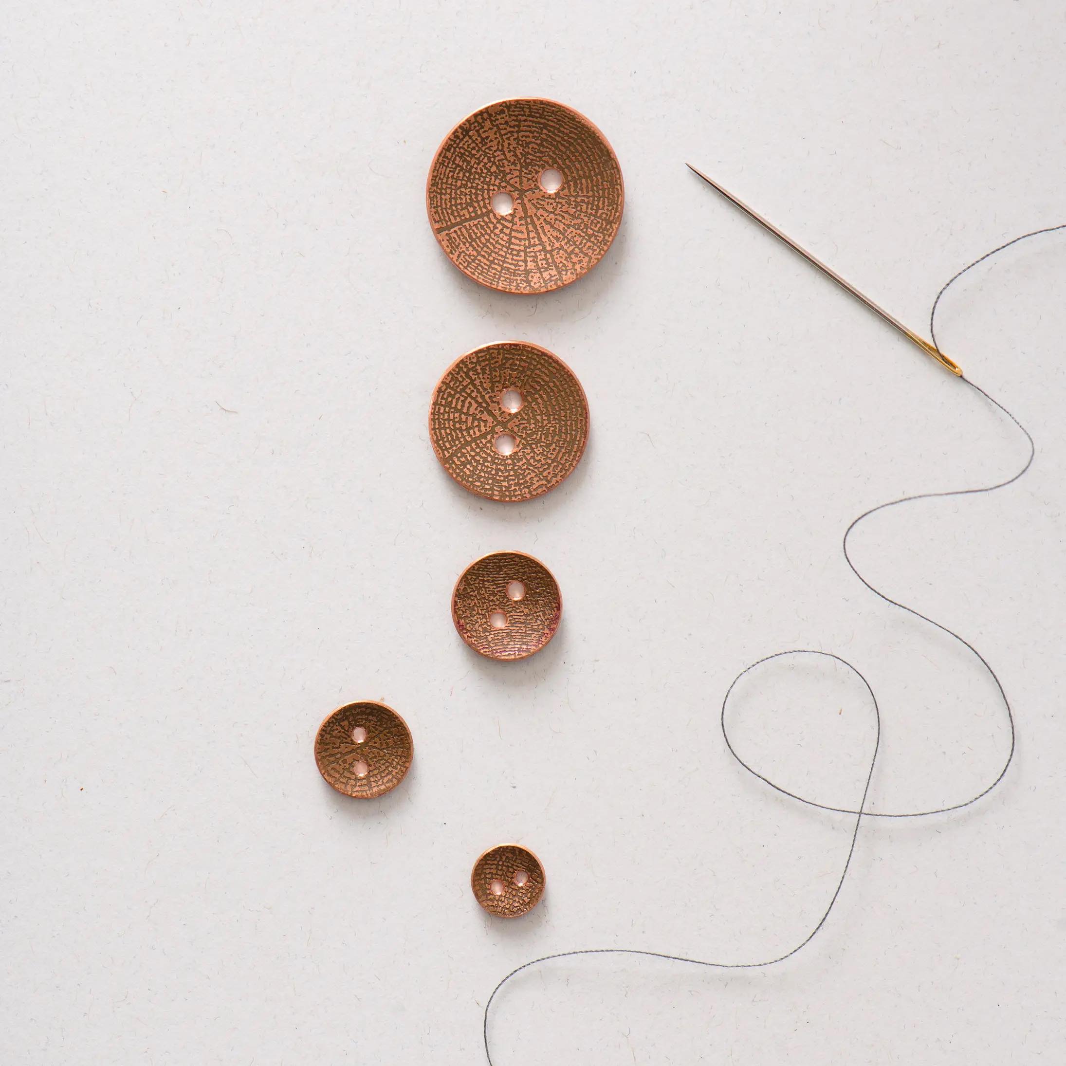 Woodgrain Copper Buttons