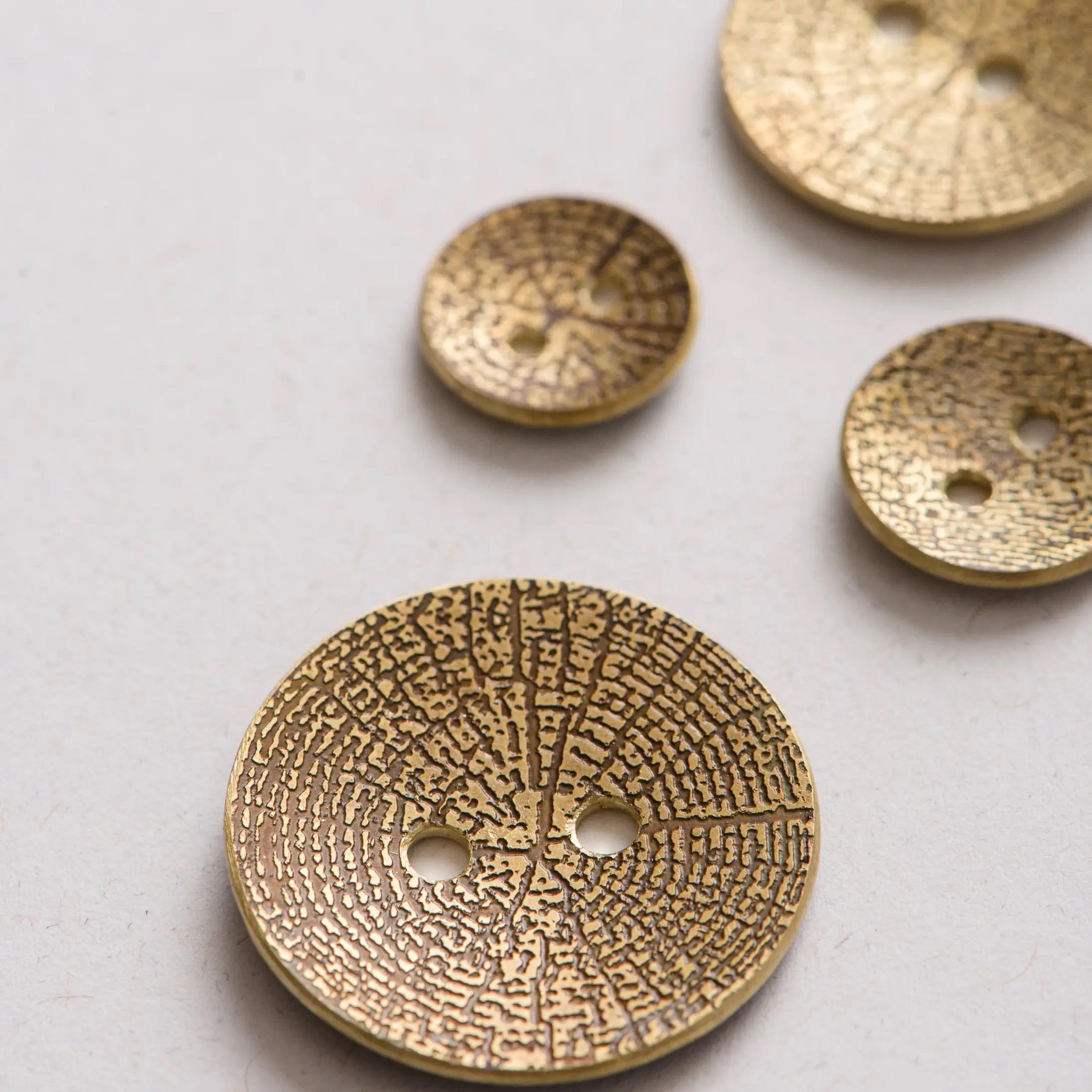Woodgrain Brass Buttons