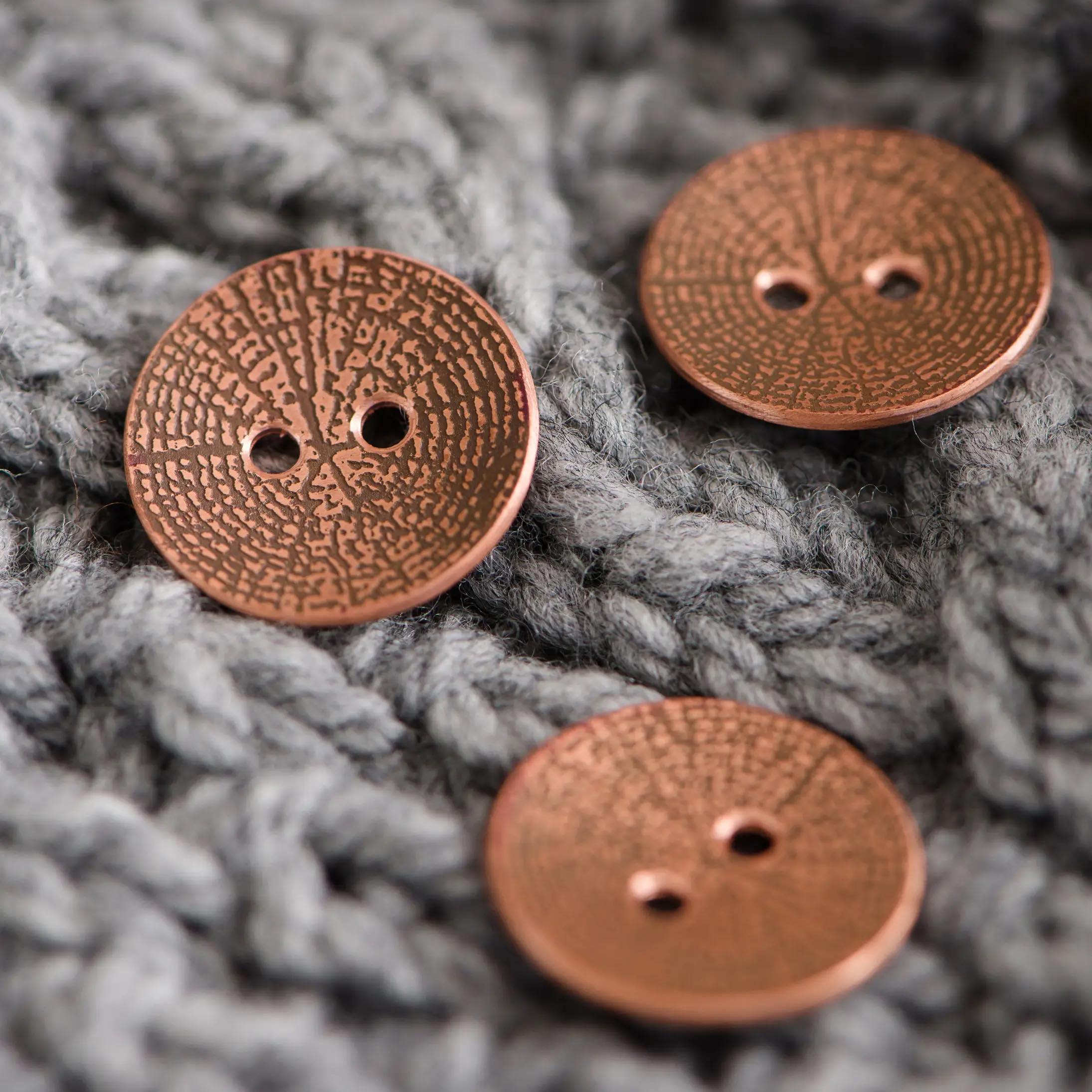 Woodgrain Copper Buttons
